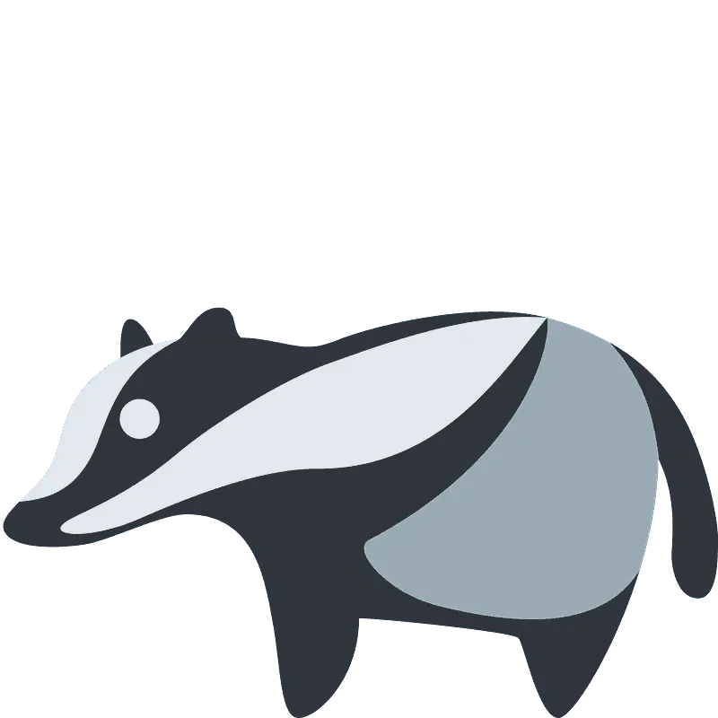 Badger badge, stylish emblem, wildlife conservation PNG